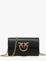 Cross Body Tas Love Bag Icon Leder Pinko Zwart love bag icon A0F1